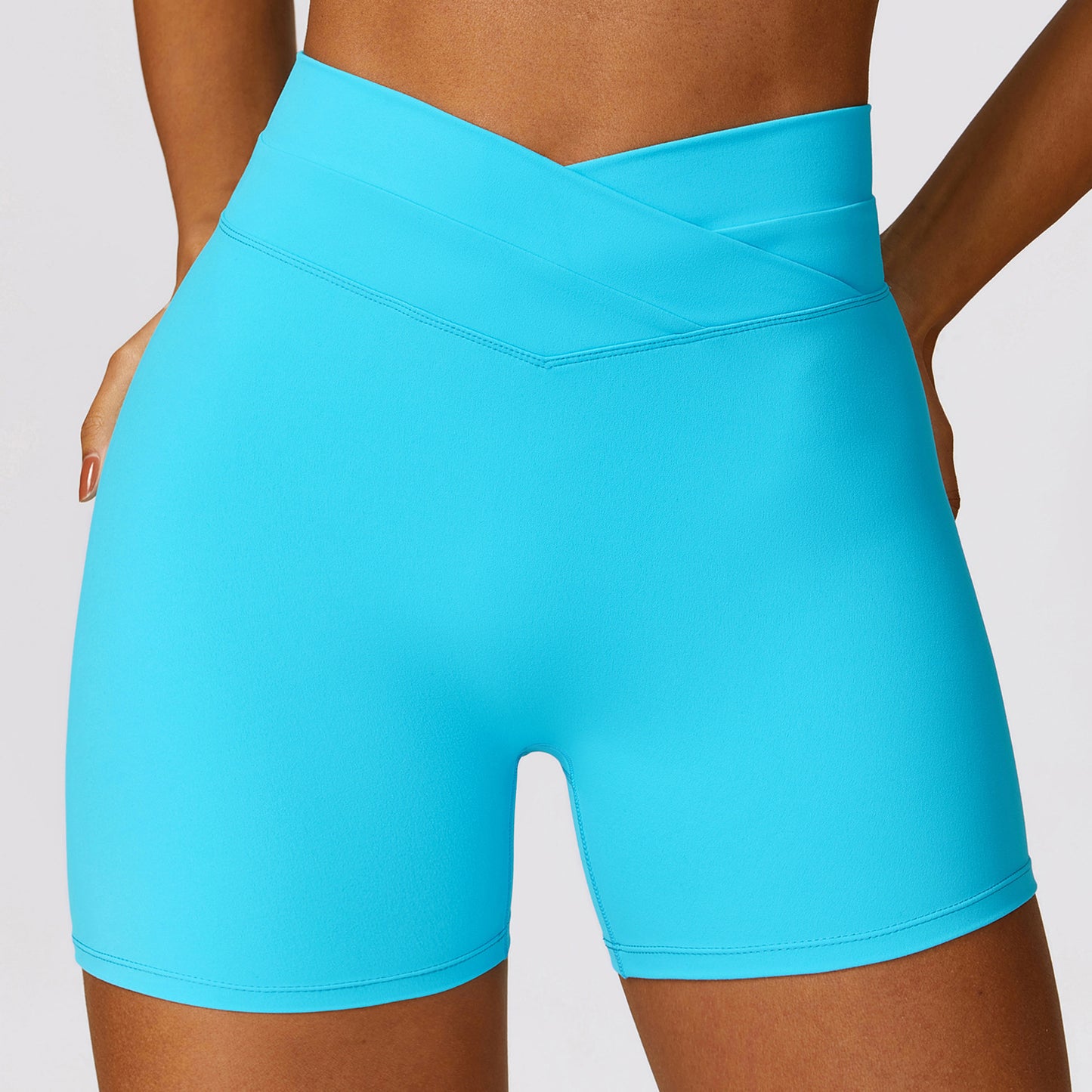 CURVE ESSENCE™Skinny Hip Raise Yoga Shorts Brushed Cross High-waisted Trousers