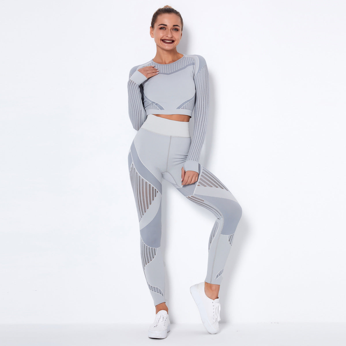 CURVE ESSENCE™Seamless Knitted Absorbent Yoga Long-Sleeved Suit Yoga Wearsuit