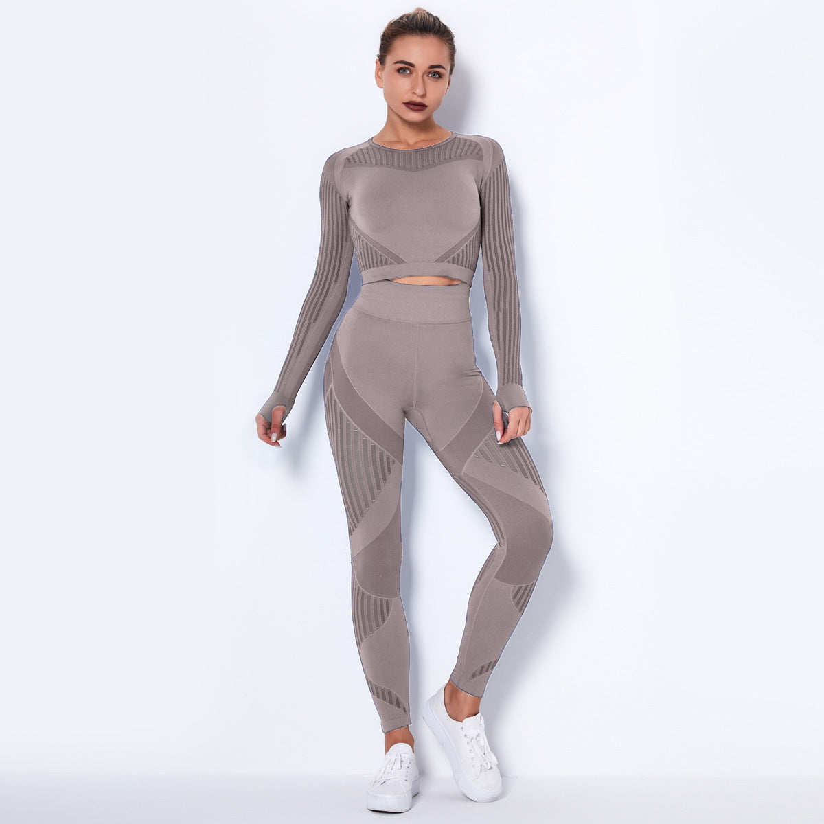 CURVE ESSENCE™Seamless Knitted Absorbent Yoga Long-Sleeved Suit Yoga Wearsuit