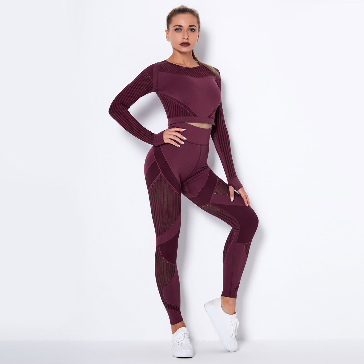 CURVE ESSENCE™Seamless Knitted Absorbent Yoga Long-Sleeved Suit Yoga Wearsuit
