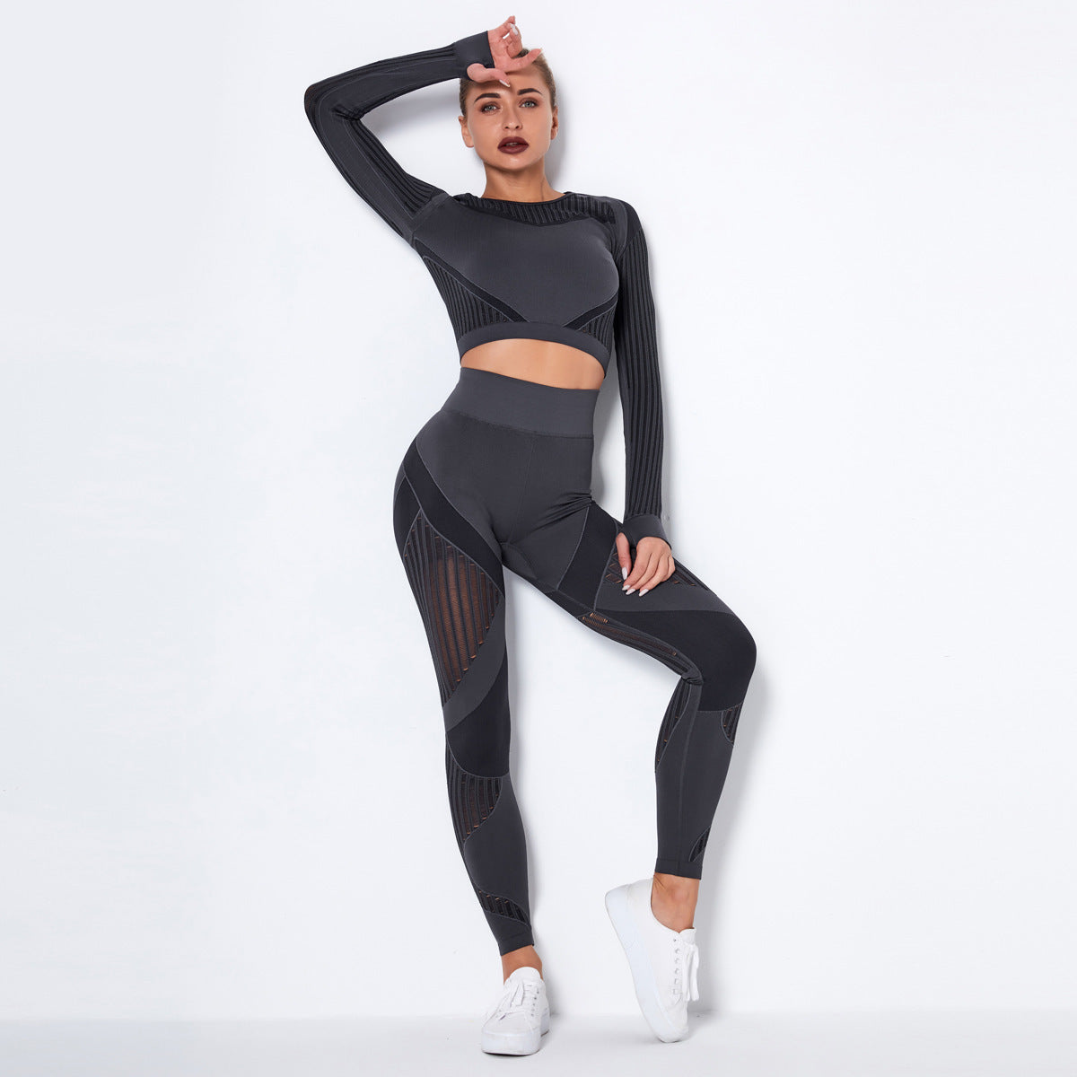 CURVE ESSENCE™Seamless Knitted Absorbent Yoga Long-Sleeved Suit Yoga Wearsuit