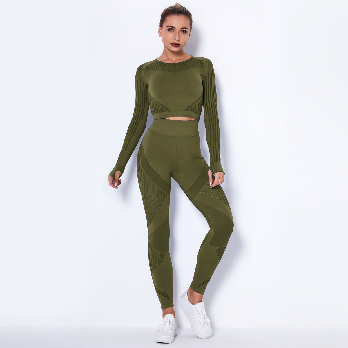 CURVE ESSENCE™Seamless Knitted Absorbent Yoga Long-Sleeved Suit Yoga Wearsuit