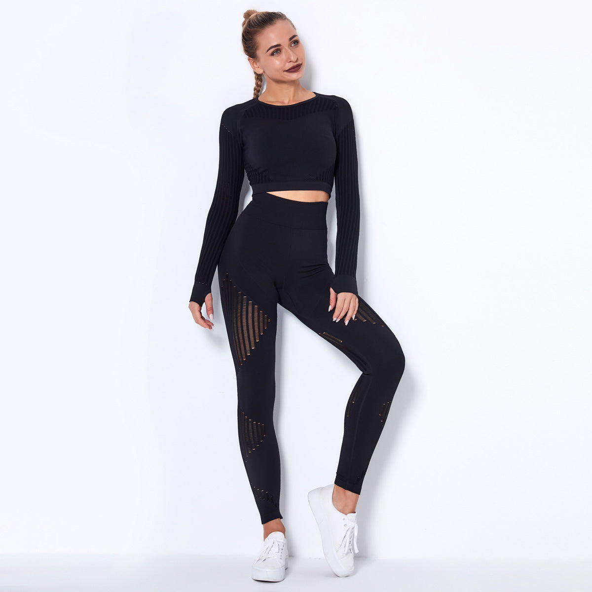 CURVE ESSENCE™Seamless Knitted Absorbent Yoga Long-Sleeved Suit Yoga Wearsuit
