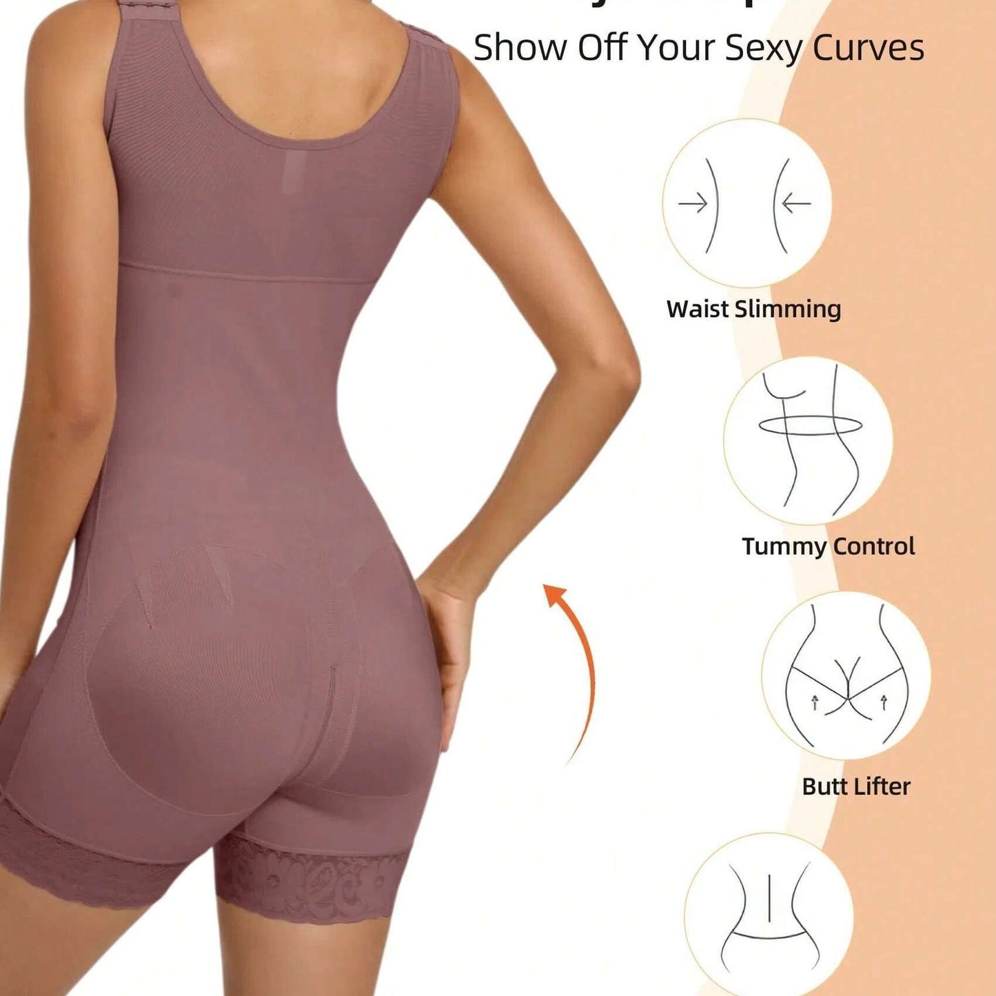 CURVE ESSENCE™Fajas Colombianas Women's Shapewear, Full Body Sculpting After Abdominal Control, Hip Lifter With Zipper Crotch
