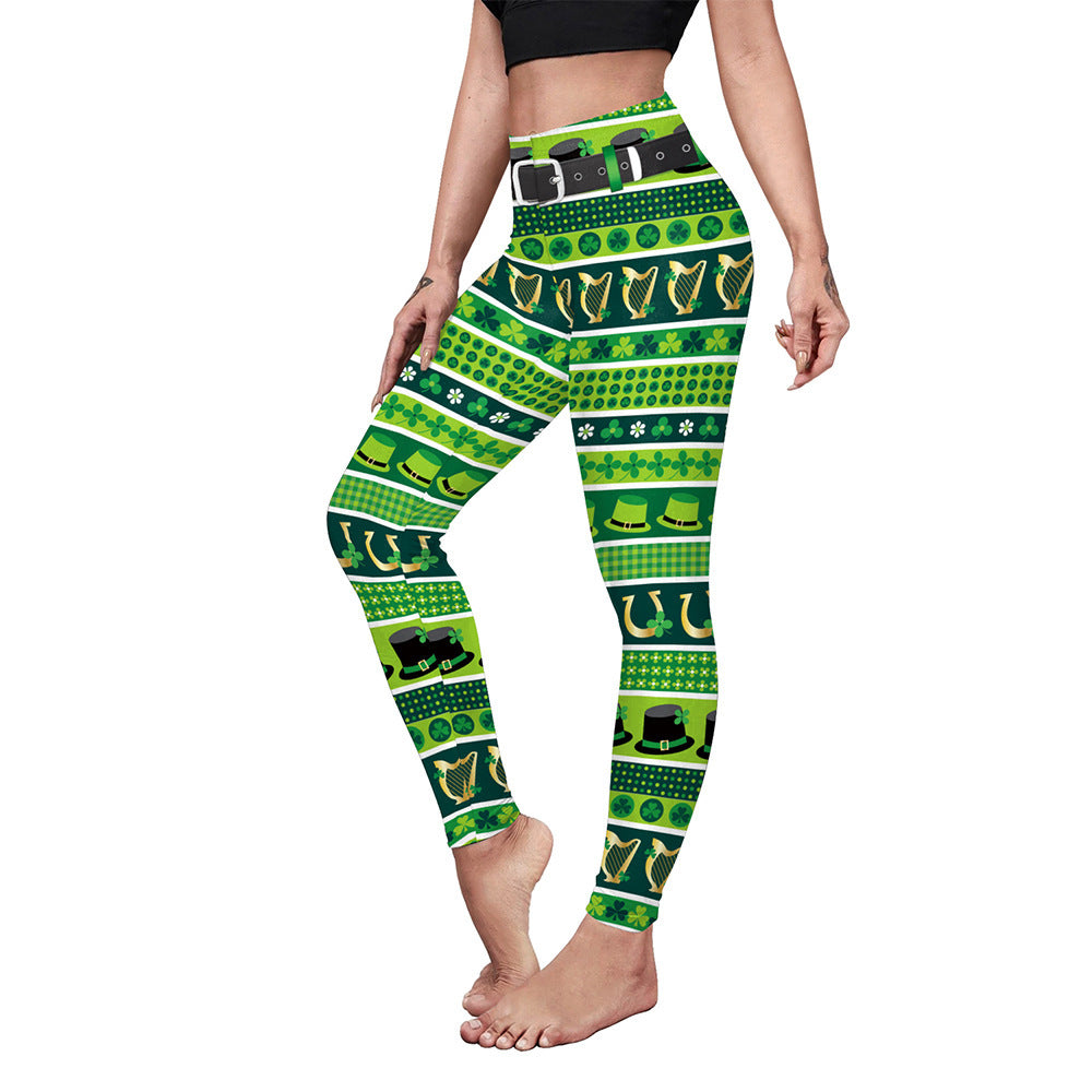 CURVE ESSENCE™Saint Patrick's Day Costume Digital Printed With Hip Lifting Fitness Pants
