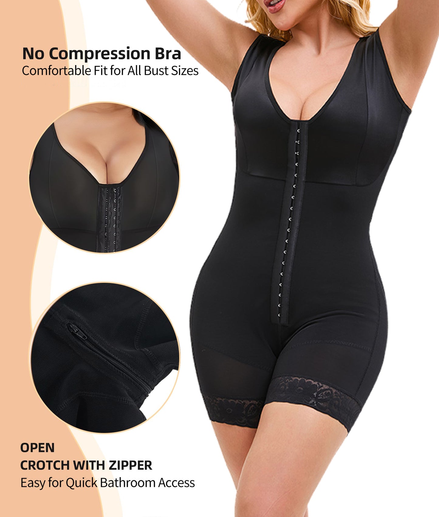 CURVE ESSENCE™Fajas Colombianas Shapewear Tummy Control Post Surgery Full Body Shaper Butt Lifter With Zipper Crotch
