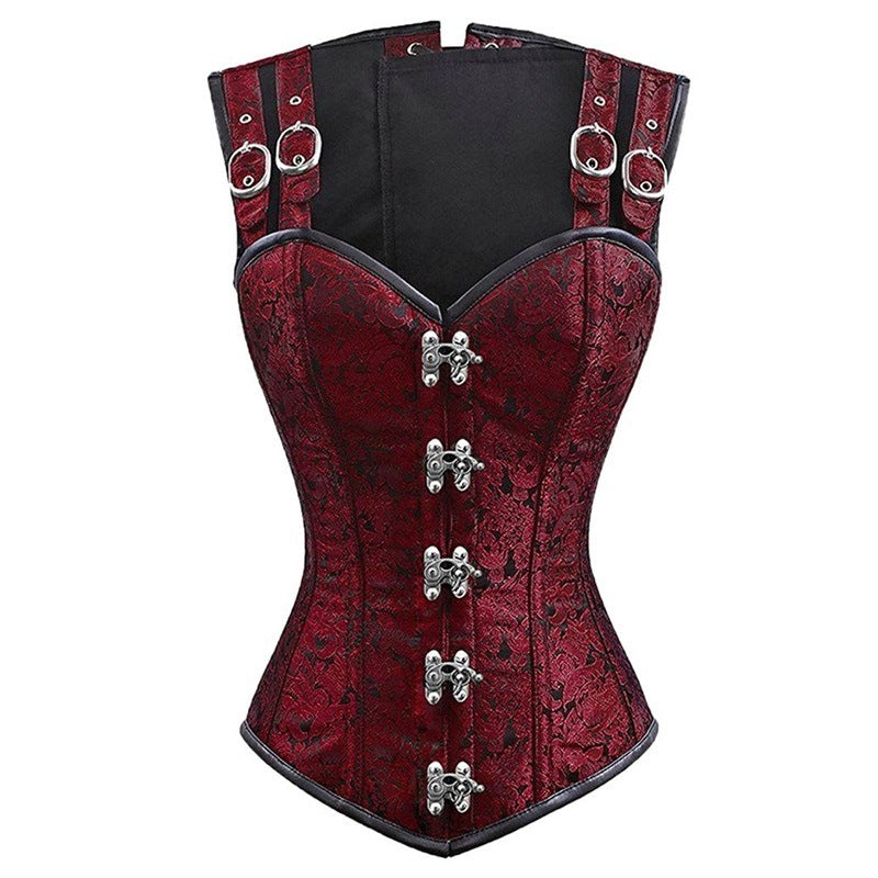 CURVE ESSENCE™Court Lace-Up Sleeveless Steel Double-Button Chain Shapewear