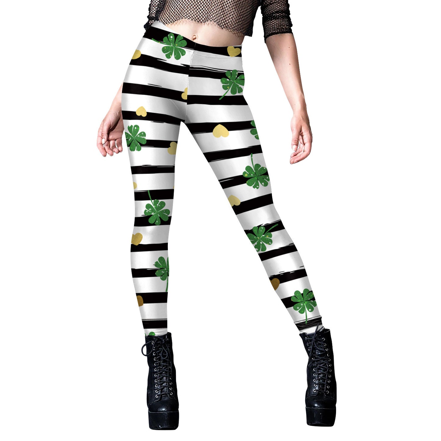 CURVE ESSENCE™Saint Patrick's Day Green Printed Leggings