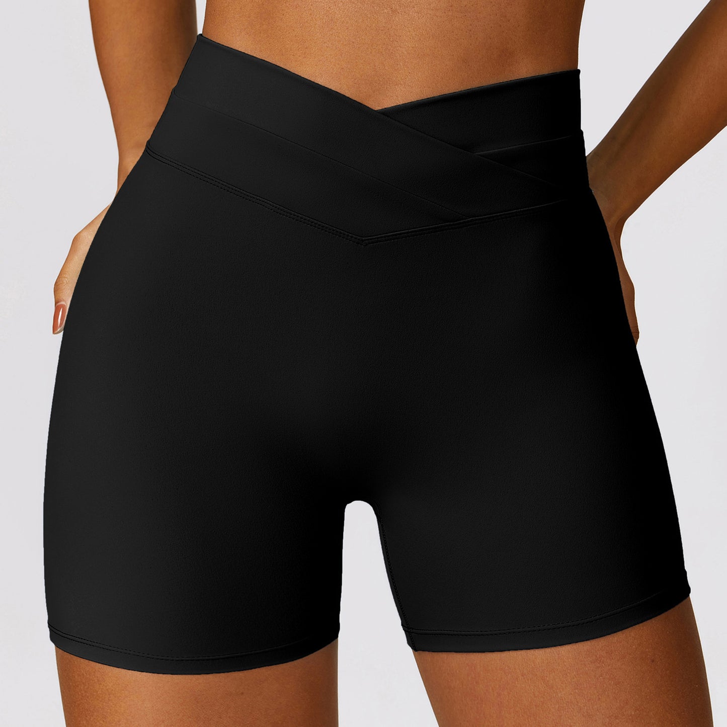 CURVE ESSENCE™Skinny Hip Raise Yoga Shorts Brushed Cross High-waisted Trousers