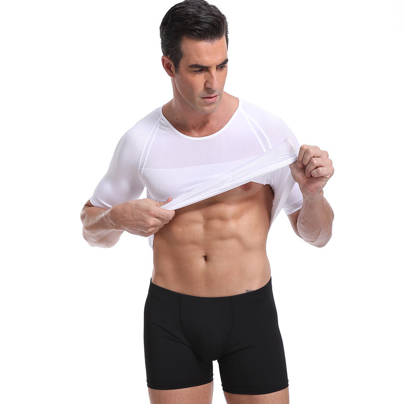 CURVE ESSENCE™140D Men's Vest Shapewear Body Toning T-Shirt - Slimming Body Shaper Corrective Posture Belly Control Compression