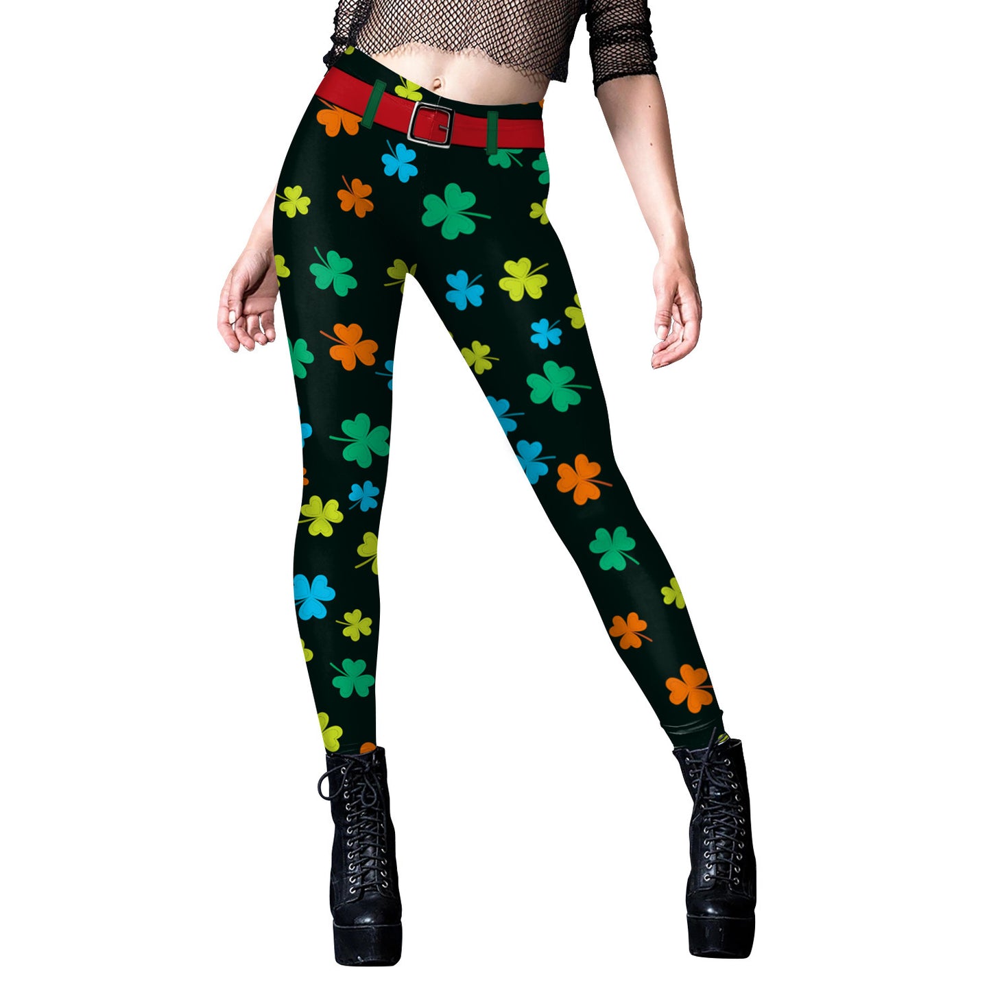 CURVE ESSENCE™Saint Patrick's Day Green Printed Leggings