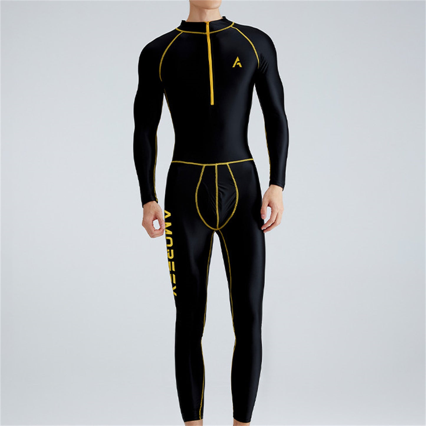 CURVE ESSENCE™Solid Color Front Zipper Long Sleeve Nine Minute Pants Versatile Jumpsuit