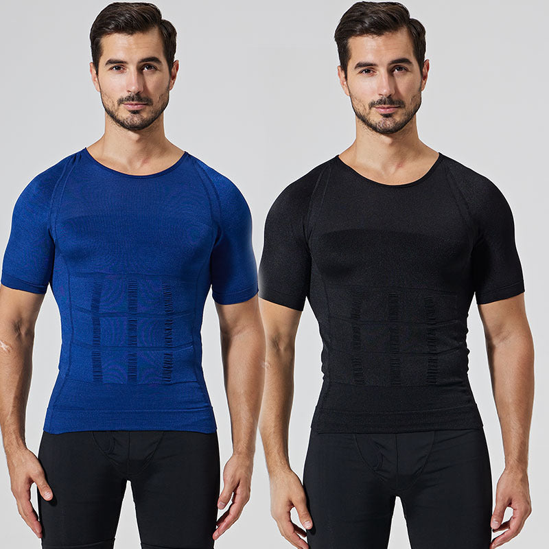 CURVE ESSENCE™140D Men's Vest Shapewear Body Toning T-Shirt - Slimming Body Shaper Corrective Posture Belly Control Compression