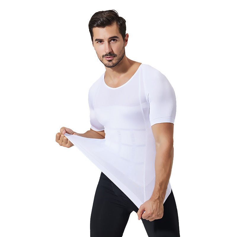 CURVE ESSENCE™140D Men's Vest Shapewear Body Toning T-Shirt - Slimming Body Shaper Corrective Posture Belly Control Compression
