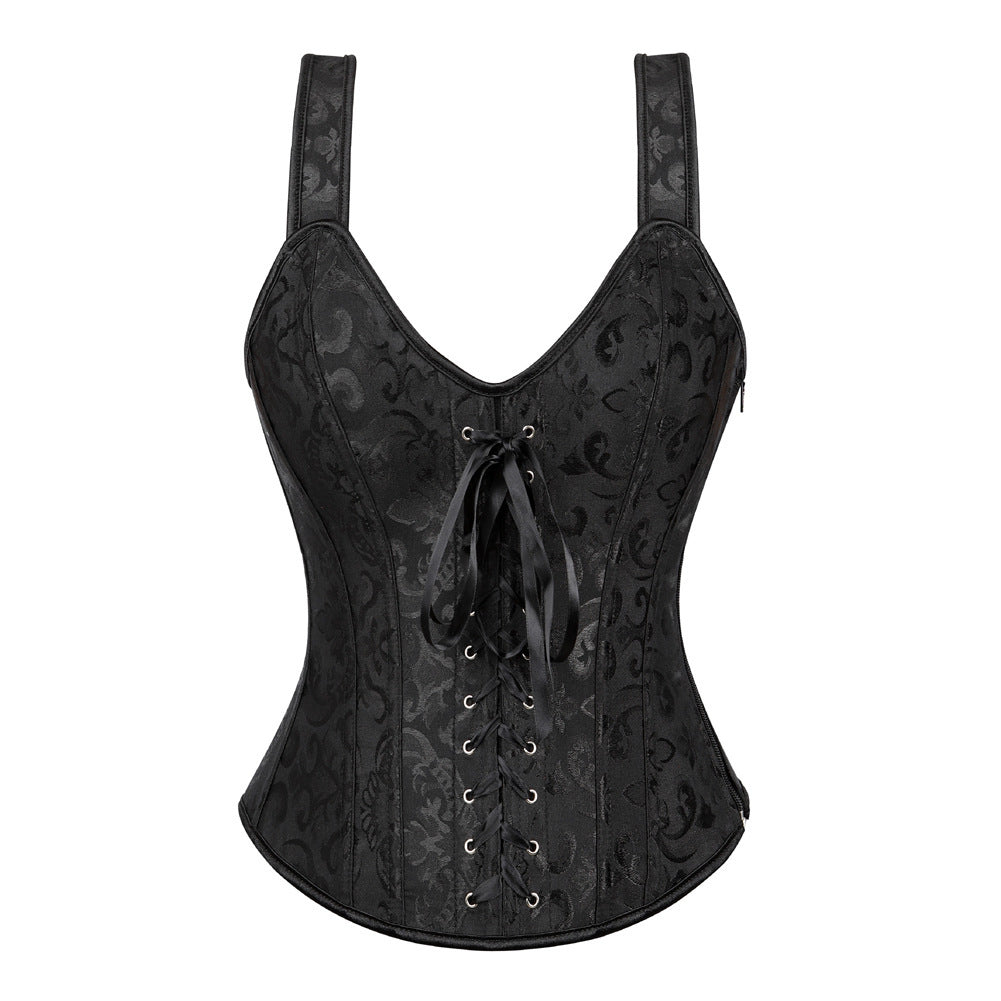 CURVE ESSENCE™Halter Neck Zipper Jacquard Pattern Ladies Shapewear