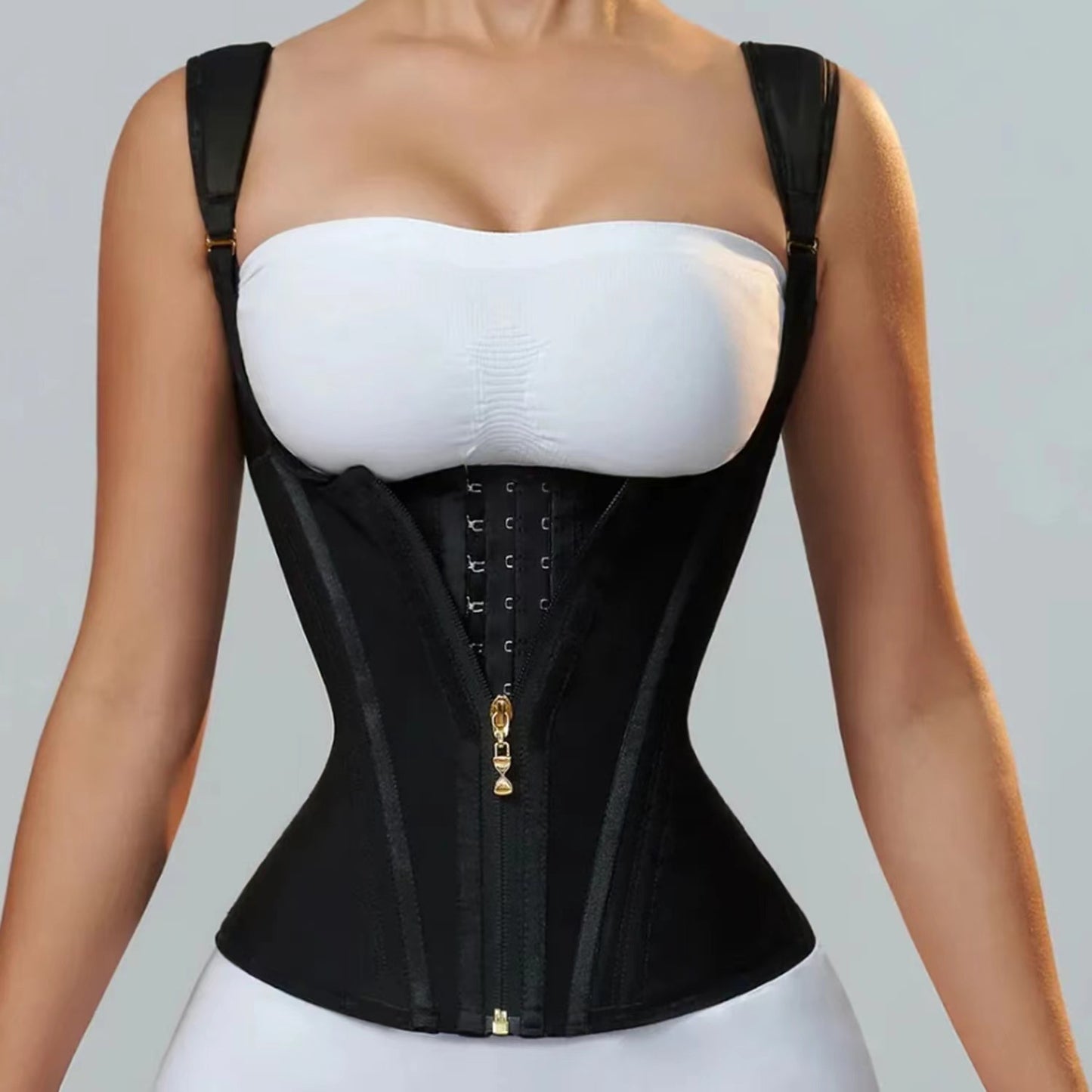 CURVE ESSENCE™Zipper Breasted Retro Shapewear Top