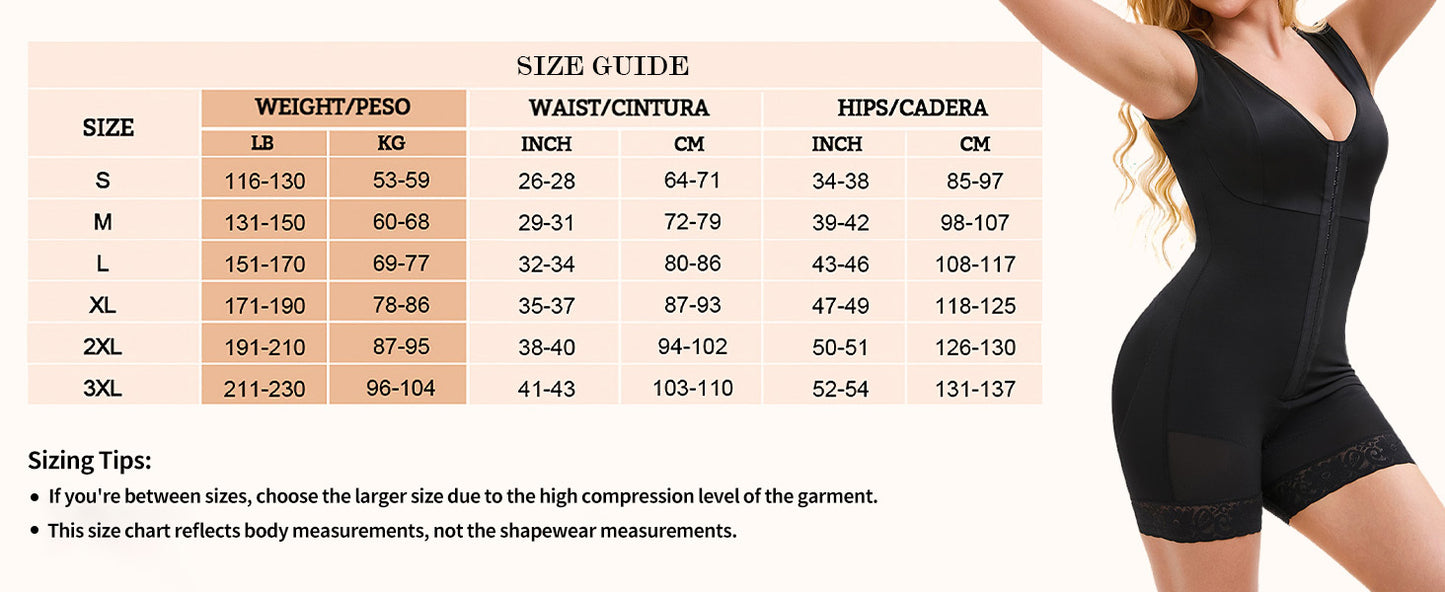 CURVE ESSENCE™Fajas Colombianas Shapewear Tummy Control Post Surgery Full Body Shaper Butt Lifter With Zipper Crotch