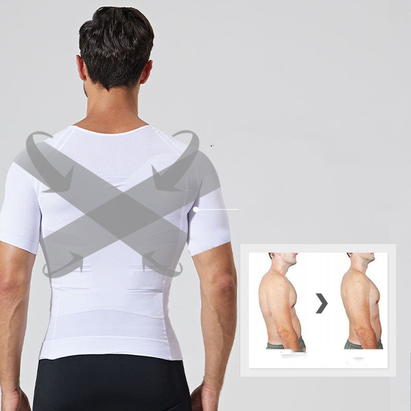 CURVE ESSENCE™140D Men's Vest Shapewear Body Toning T-Shirt - Slimming Body Shaper Corrective Posture Belly Control Compression