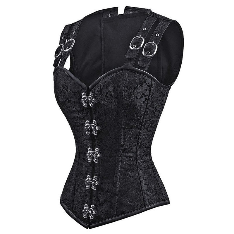 CURVE ESSENCE™Court Lace-Up Sleeveless Steel Double-Button Chain Shapewear