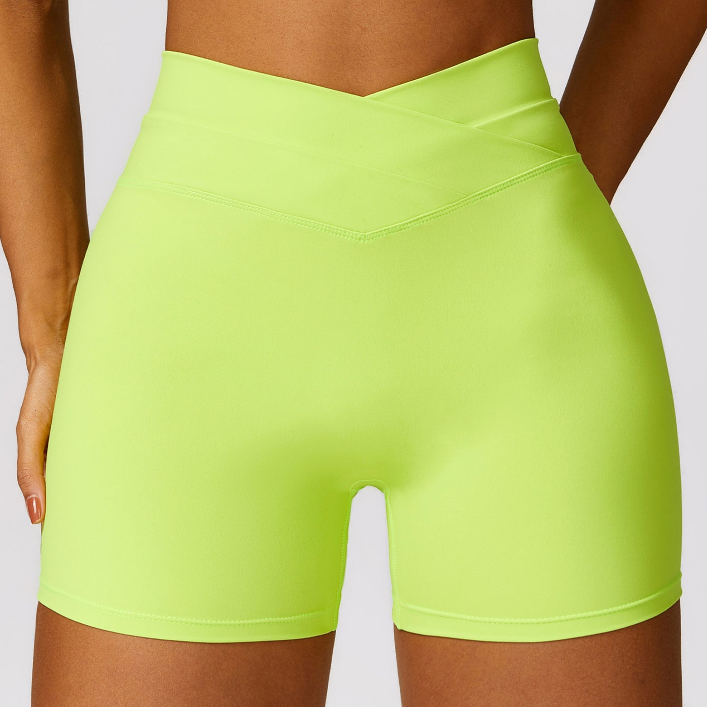 CURVE ESSENCE™Skinny Hip Raise Yoga Shorts Brushed Cross High-waisted Trousers