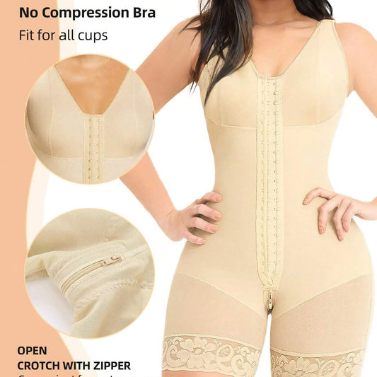 CURVE ESSENCE™Fajas Colombianas Women's Shapewear, Full Body Sculpting-Abdominal Control, Hip Lifter With Zipper Crotch