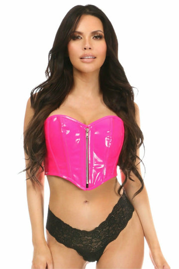 CURVE ESSENCE™Top Drawer Patent Bustier Top with Zipper