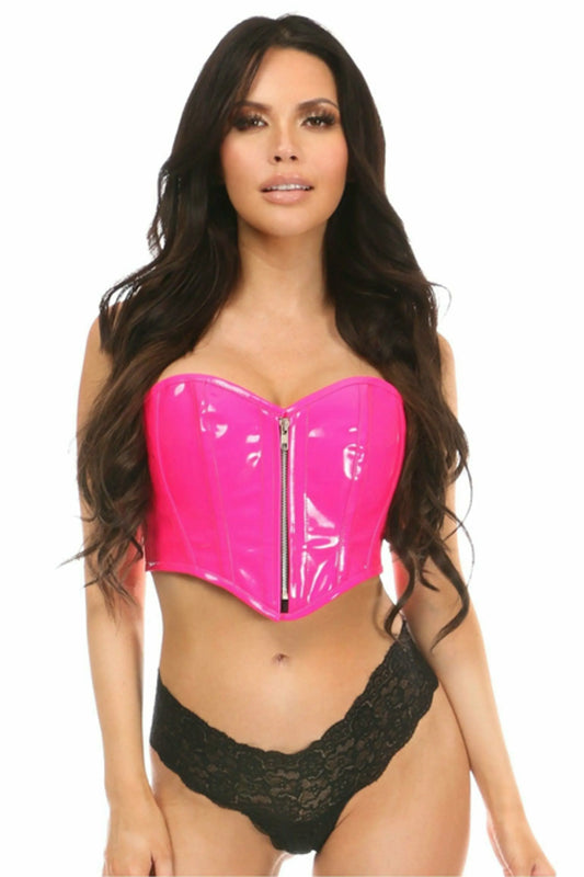 CURVE ESSENCE™Top Drawer Patent Bustier Top with Zipper