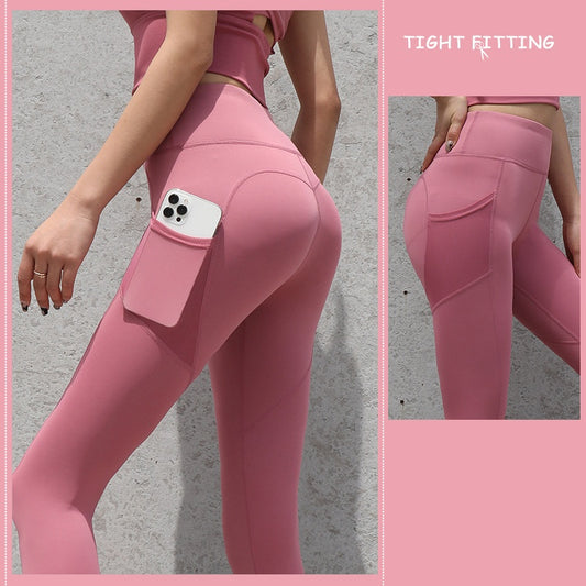 CURVE ESSENCE™Gym Sport Seamless Leggings With Pockets Push Up High Waist Pants
